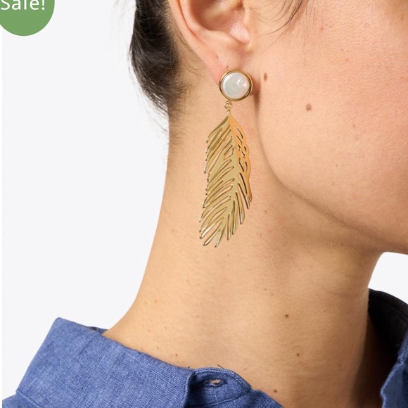 Mignonne Gavigan Cooper Pearl Palm Earrings NWOT - Picture 4 of 10